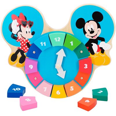 Reloj puzle madera natural Disney baby by WOOMAX