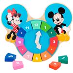 Reloj Puzle Madera natural disney baby by woomax aprender las horas formas encajables niños 3 años primer montessori para todos puzzle infantil juguetes educativos mickey y minnie de 285x25x25