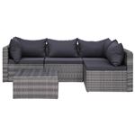 Set de muebles de jardín y cojines vidaXL piezas.ratán sintético gris