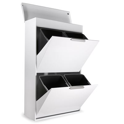 Cubo De Basura Y Reciclaje De 4 Cubos Con Bandeja Superior Arregui Ecoclas Plus Cr621-e, 4x17l 68l