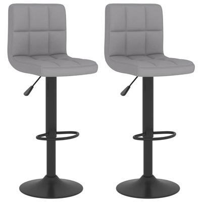Vidaxl Gris/Claro Taburetes De Cocina 2 Unidades Tela