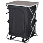 Armario cocina de camping Outsunny negro 58x65x93 cm