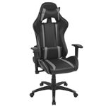 Silla de escritorio vidaXL Racing cuero artificial Gris