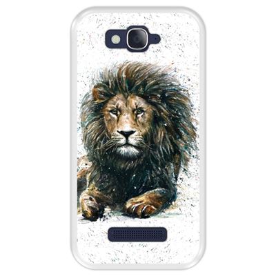 Funda Hapdey Transparente para Alcatel One Touch Pop C7 diseño El león, rey de la selva silicona flexible TPU