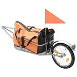 Remolque De Carga bicicleta vidaxl con bolsa naranja y negro para equipaje