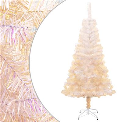 Árbol Navidad artificial puntas iridiscentes vidaXL PVC blanco 120cm