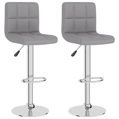 Vidaxl Gris/Claro Taburetes De Cocina 2 Unidades Tela 12,35Kg