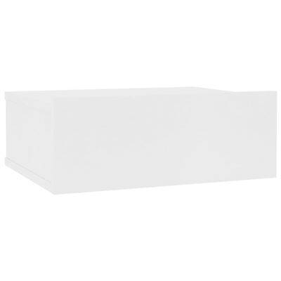 Vidaxl Blanco Mesita De Noche Flotante Aglomerado 40X30x15 Cm