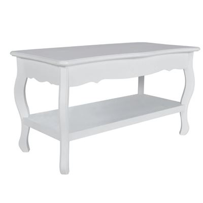 Vidaxl Blanca Mesa De Centro De 2 Niveles De Mdf
