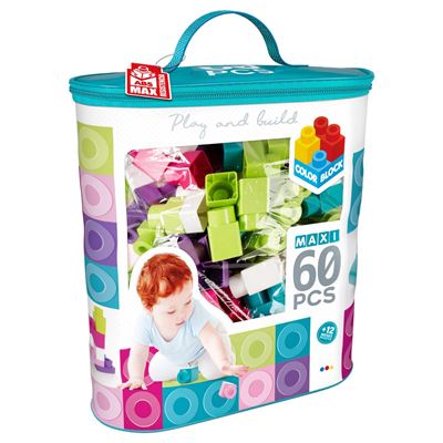 Construcciones para niños bolsa 60 piezas maxi color block