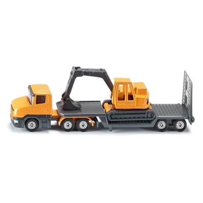 Camión De Carga Baja Siku Con Excavadora 1/64 - Vehículo En Miniatura