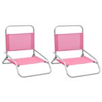 Sillas de playa plegables 2 unidades vidaXL 51x61x58cm tela rosa