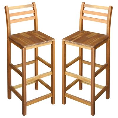 Taburetes De Cocina Vidaxl 2 Unidades Madera Maciza Acacia