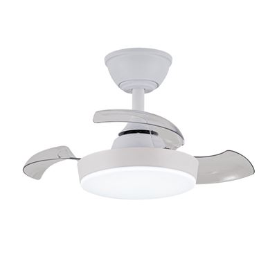 Ventilador De Techo Cristalrecord Led Hornet Regulable Con Control Remoto 32w 3cct 3195lm Ip20 Ø56cm Blanco