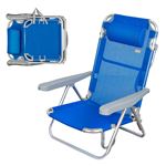 Silla de playa 5 posiciones con cabezal aktive beach 60x47x83 cm