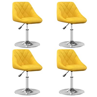 Vidaxl Amarillo/Mostaza Sillas De Comedor Giratorias 4 Uds Terciopelo 9,05 Kg