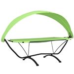 Tumbona de jardín con dosel de acero y tela oxford vidaXL verde