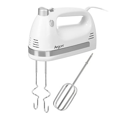 Batidora Blanca Argón De Mano Con Doble Varilla 5 Velocidades Con 400w Blanco