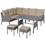 Conjunto de muebles de jardín Outsunny gris y caqui 104x65,5x75 cm