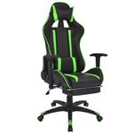 Silla de escritorio vidaXL Racing con reposapiés Verde