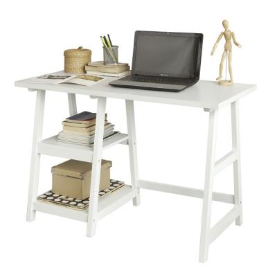 Mesa de escritorio SoBuy FWT16-W con 2 estantes Blanco