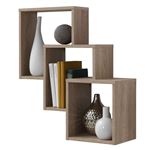 Estantería de pared con 3 compartimentos color roble - FMD