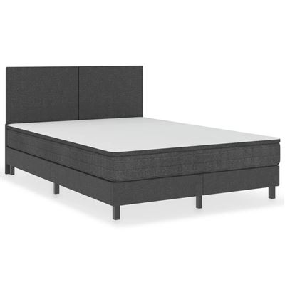 Vidaxl Gris Estructura De Cama Box Spring Tela 160X200cm