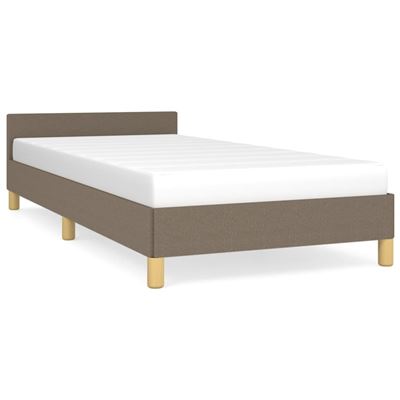 Vidaxl Gris Estructura De Cama Con Cabecero Tela Taupe 90X200cm
