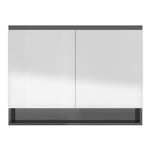 Armario de espejo de baño vidaXL MDF gris brillante 80x15x60cm