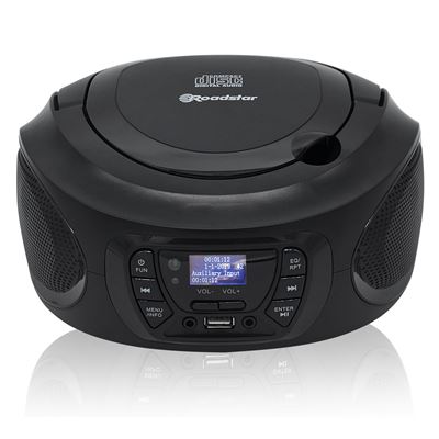 Radio Cd Player Portáti, Roadstar Cdr-375d+/bk, Dab / Dab+ / Fm, Boombox Reproductor Cd-mp3, Cr-r-rw