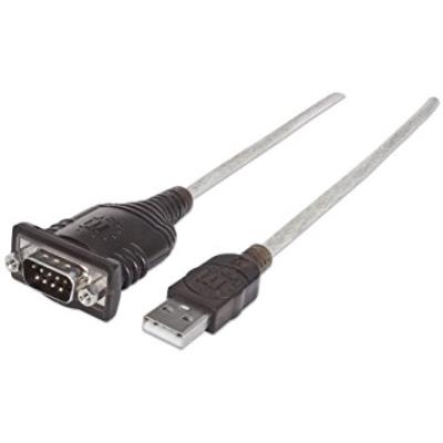 Manhattan Adaptador 0.45M, Usb/Serial Usb Db9 Plata
