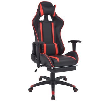 Silla de escritorio vidaXL Racing con reposapiés Roja