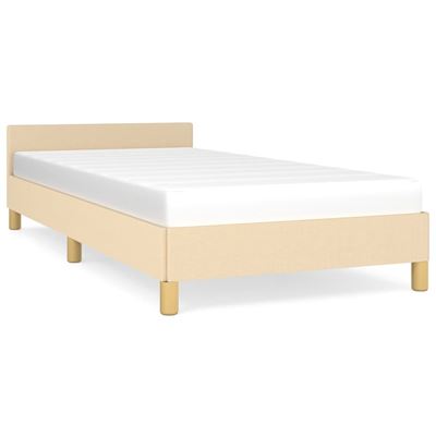Vidaxl Crema Estructura De Cama Con Cabecero De Tela Color 90X190cm