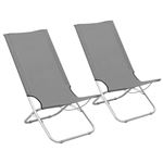 Sillas de playa plegables 2 unidades vidaXL 48x82x84cm tela gris