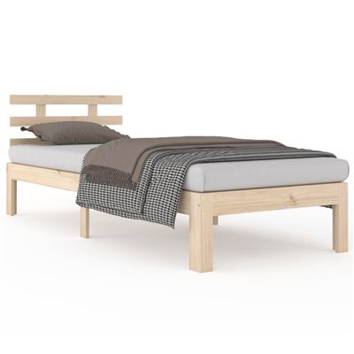 Vidaxl Estructura De Cama Individual Madera Maciza 90X190cm 13Kg