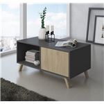 Mesa de centro con puertas salón comedor Modelo WIND color estructura Gris Antracita color puertas Puccini 92x50x45cm .