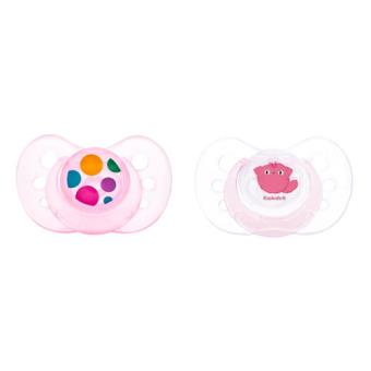 Set 2 Chupetes Anatomicos Silicona (talla 2: 6+m) (rosa)