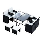 Conjunto de muebles de jardín Outsunny negro y blanco 109x109x72 cm