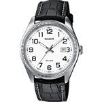 Reloj Casio Hombre cuero negro y plateado para mtp1302pl7bvef
