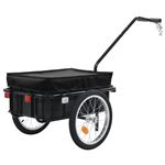 Remolque De Carga bicicleta vidaxl acero negro 50kg para bicicletascarro mano 155x61x83