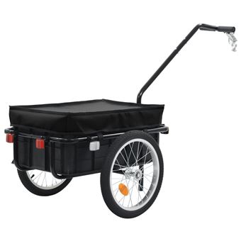 vidaXL Remolque bicicleta mascotas carrito 2 en 1 rojo gris negro XXL