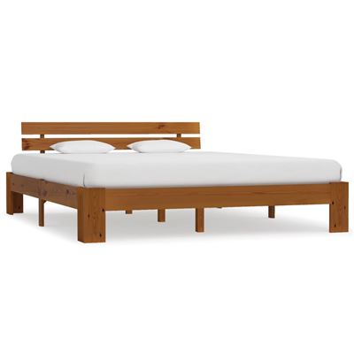 Vidaxl Estructura De Cama Madera Maciza Pino Marron Miel 180X200 Cm