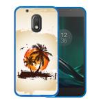 Funda Motorola Moto G4 Play Silicona Gel Flexible WoowCase Palmeras Paraíso Tropical - Azul