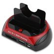 Estación de Acoplamiento ESATA 875-J Doble IDE SATA OTB HUB, Lector USB2.0, 480Mb/s, Versión Europea, Negro