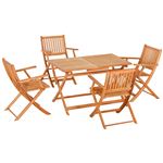 Conjunto jardín de madera plegable 5 piezas Outsunny 60x55x91cm teca