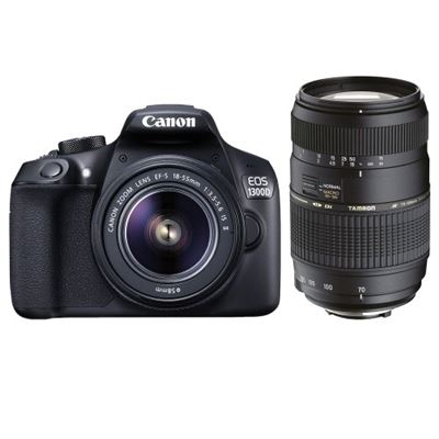 Cámara digital Réflex Canon EOS 1300D 18MP negro KIT EF-S 18-55mm F3.5-5.6 IS II + TAMRON AF 70-300mm F4-5.6 Di LD (A17E)