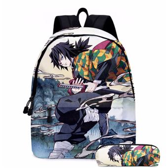 Set de 2 piezas Mochila Demon Slayer Tomioka Giyuu 30x17x40cm - 1
