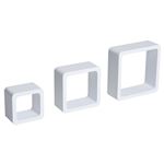 Juego de 3 cubos estantes de pared Homcom blanco 25x25x9 cm