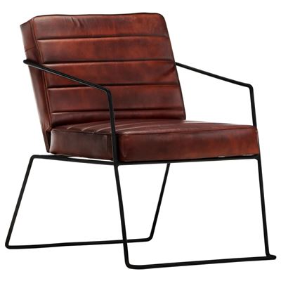 Vidaxl Marrón/Oscuro Sillón De Cuero Auténtico