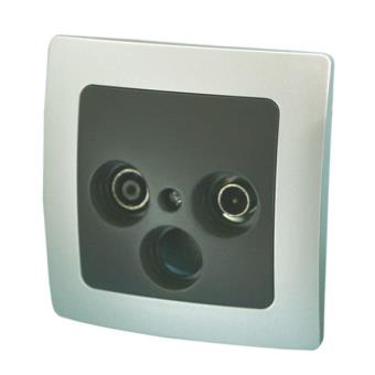 Base antena TV 75O + radio empotrable de COLOR  plata/gris 36.535/A/PG 8430552137633 - 1